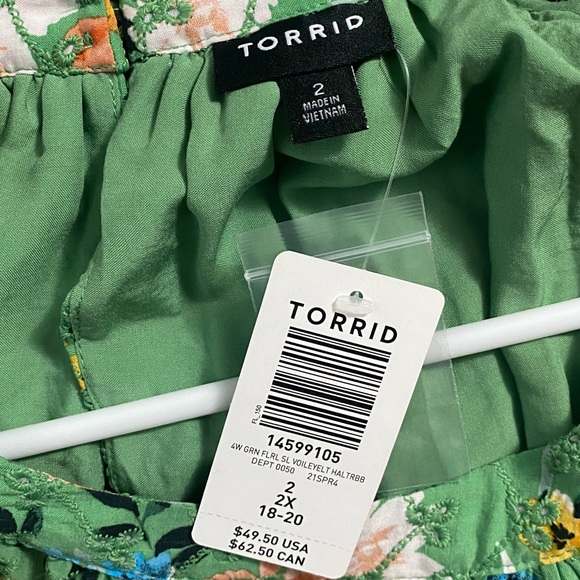 Torrid green floral tank top sz 18-20 *with tags* - Picture 2 of 3